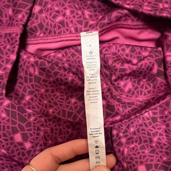 Lululemon Pink Spotted Leggings Like New 4 Gym Work Out Pants Yoga - Picture 7 of 8